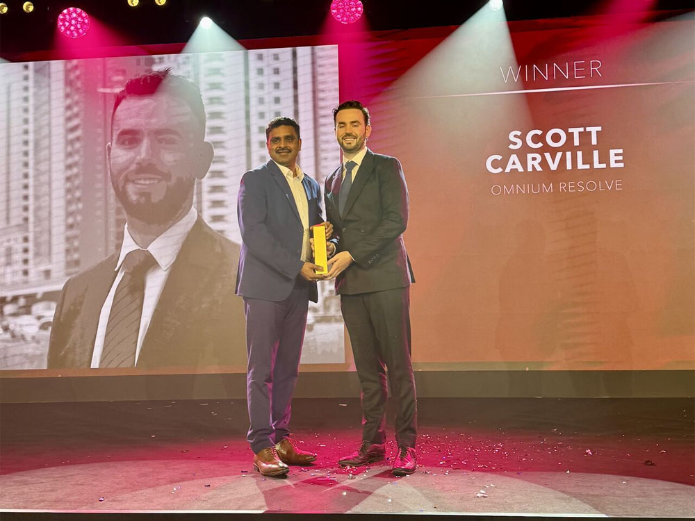 Scott Carville, winner of rising star at Construction Week Middle East 2025.